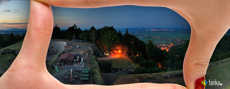Fort Donżon, duchy, wieczorna panorama. Góry Sowie, Srebrna Góra